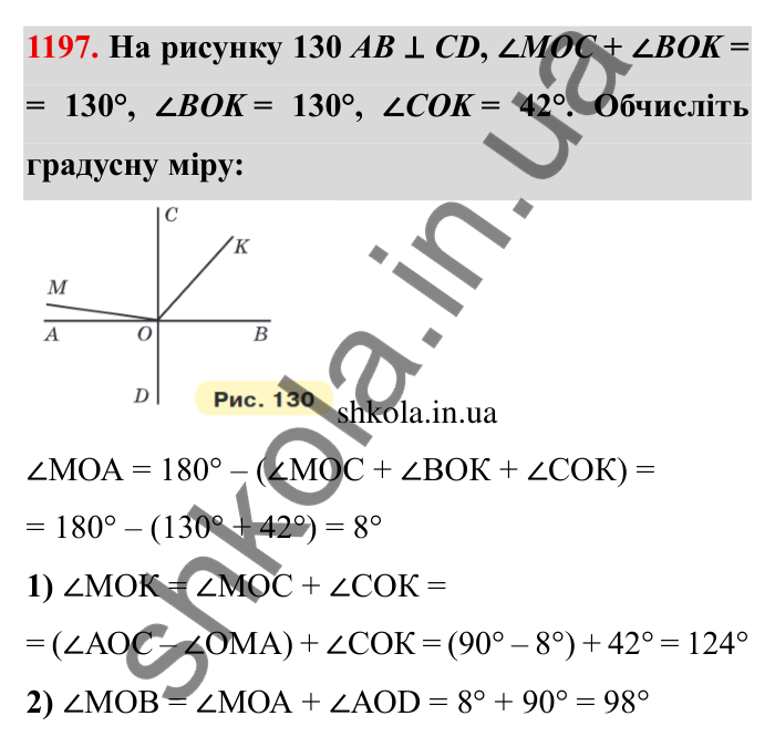 Завдання № 1197 Відповідь до завдання 1197 (с. 145) з математики для 6 класу (Мерзляк, 2023), частина 2: § 4. Раціональні числа і дії з ними. 41. Перпендикулярні прямі
