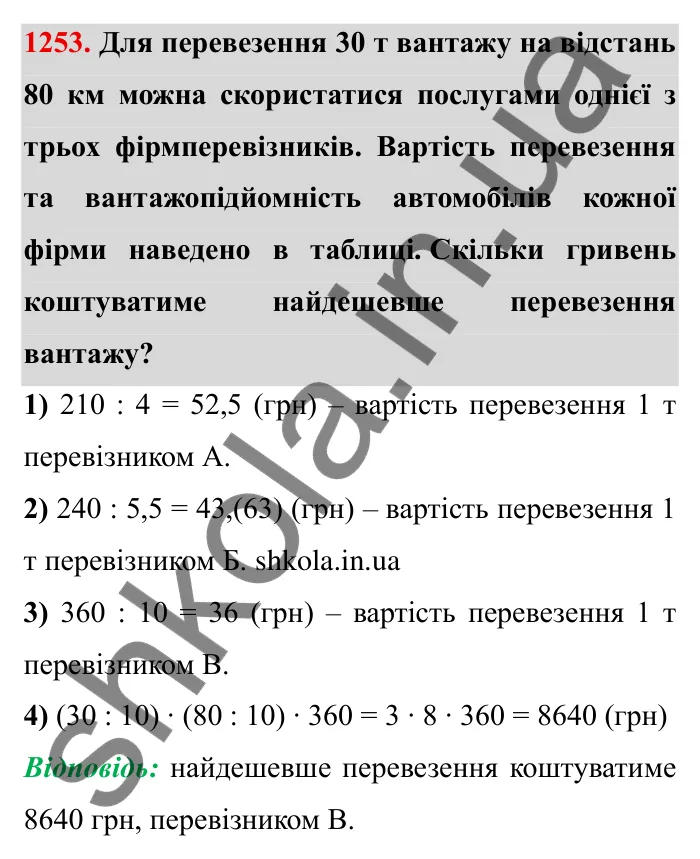 Завдання № 1253 Відповідь до завдання 1253 (с. 161) з математики для 6 класу (Мерзляк, 2023), частина 2: § 4. Раціональні числа і дії з ними. 43. Координатна площина