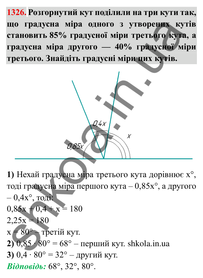 Завдання № 1326 Відповідь до завдання 1326 (с. 185) з математики для 6 класу (Мерзляк, 2023), частина 2: Вправи для повторення за курс 6 класу