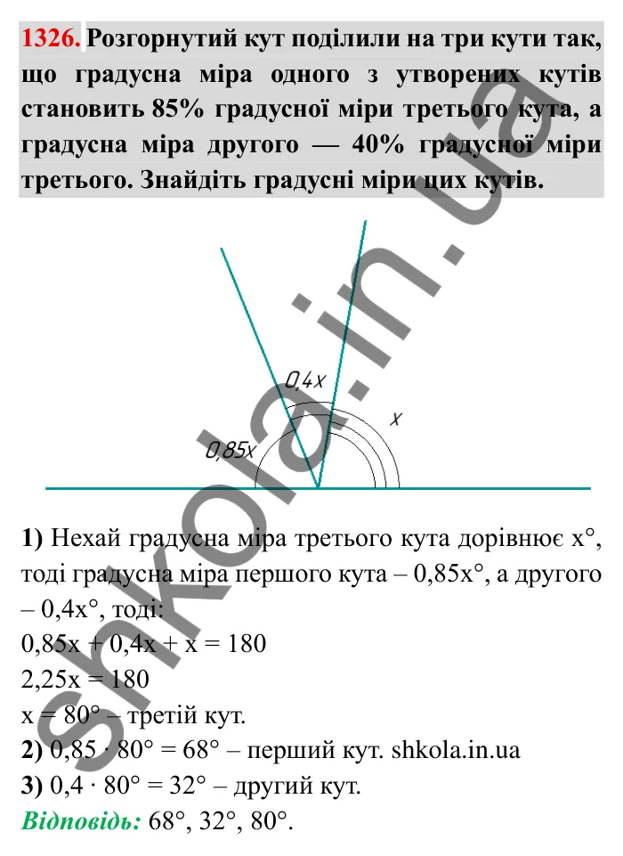 Завдання № 1326 Відповідь до завдання 1326 (с. 185) з математики для 6 класу (Мерзляк, 2023), частина 2: Вправи для повторення за курс 6 класу