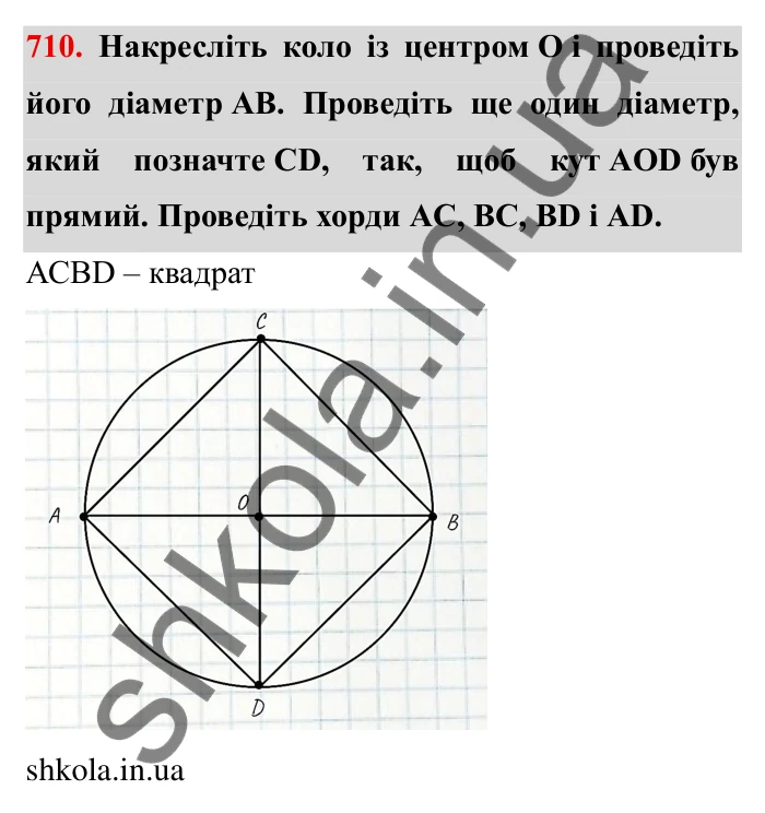 Завдання № 710 Відповідь до завдання 710 (с. 10) з математики для 6 класу (Мерзляк, 2023), частина 2: § 3. Відношення і пропорції (продовження). 23. Коло і круг