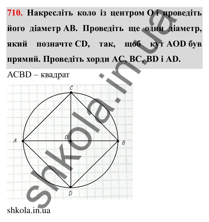Завдання № 710 Відповідь до завдання 710 (с. 10) з математики для 6 класу (Мерзляк, 2023), частина 2: § 3. Відношення і пропорції (продовження). 23. Коло і круг