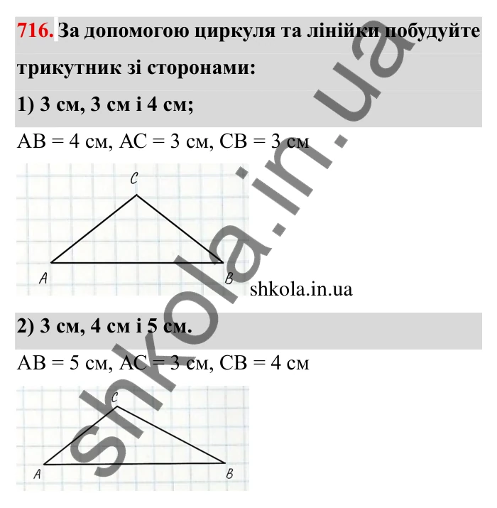 Завдання № 716 Відповідь до завдання 716 (с. 11) з математики для 6 класу (Мерзляк, 2023), частина 2: § 3. Відношення і пропорції (продовження). 23. Коло і круг