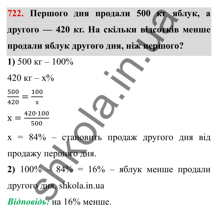 Завдання № 722 Відповідь до завдання 722 (с. 12) з математики для 6 класу (Мерзляк, 2023), частина 2: § 3. Відношення і пропорції (продовження). 23. Коло і круг