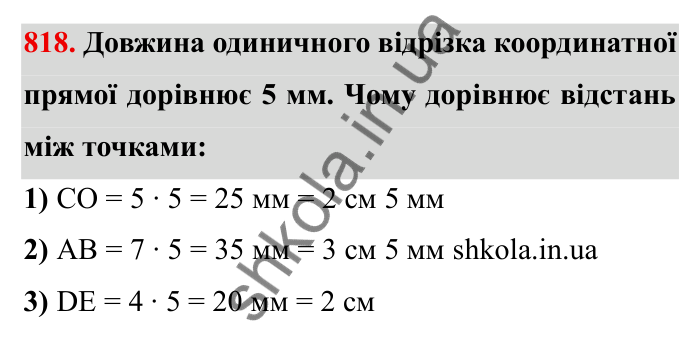 Завдання № 818 Відповідь до завдання 818 (с. 53) з математики для 6 класу (Мерзляк, 2023), частина 2: § 4. Раціональні числа і дії з ними. 28. Координатна пряма