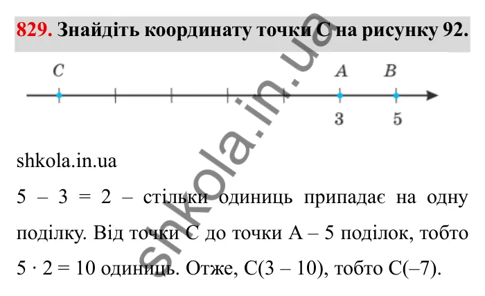 Завдання № 829 Відповідь до завдання 829 (с. 55) з математики для 6 класу (Мерзляк, 2023), частина 2: § 4. Раціональні числа і дії з ними. 28. Координатна пряма