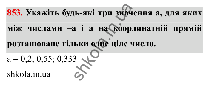 Завдання № 853 Відповідь до завдання 853 (с. 60) з математики для 6 класу (Мерзляк, 2023), частина 2: § 4. Раціональні числа і дії з ними. 29. Цілі числа. Раціональні числа