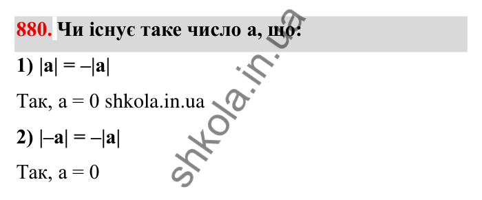 Завдання № 880 Відповідь до завдання 880 (с. 68) з математики для 6 класу (Мерзляк, 2023), частина 2: § 4. Раціональні числа і дії з ними. 30. Модуль числа