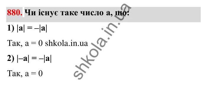 Завдання № 880 Відповідь до завдання 880 (с. 68) з математики для 6 класу (Мерзляк, 2023), частина 2: § 4. Раціональні числа і дії з ними. 30. Модуль числа