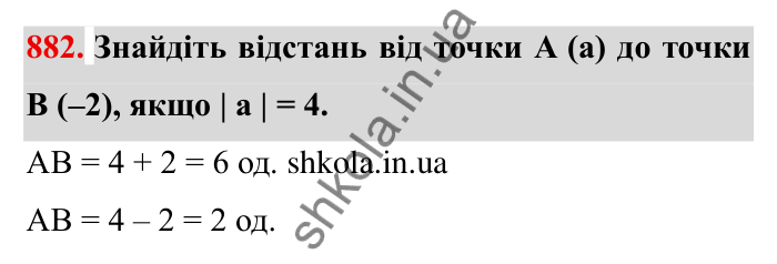 Завдання № 882 Відповідь до завдання 882 (с. 68) з математики для 6 класу (Мерзляк, 2023), частина 2: § 4. Раціональні числа і дії з ними. 30. Модуль числа