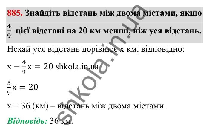 Завдання № 885 Відповідь до завдання 885 (с. 69) з математики для 6 класу (Мерзляк, 2023), частина 2: § 4. Раціональні числа і дії з ними. 30. Модуль числа