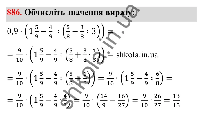 Завдання № 886 Відповідь до завдання 886 (с. 69) з математики для 6 класу (Мерзляк, 2023), частина 2: § 4. Раціональні числа і дії з ними. 30. Модуль числа