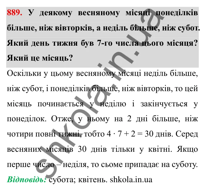 Завдання № 889 Відповідь до завдання 889 (с. 69) з математики для 6 класу (Мерзляк, 2023), частина 2: § 4. Раціональні числа і дії з ними. 30. Модуль числа