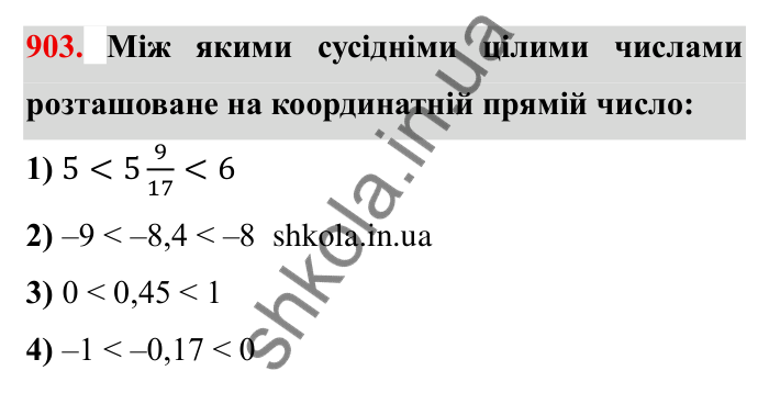Завдання № 903 Відповідь до завдання 903 (с. 73) з математики для 6 класу (Мерзляк, 2023), частина 2: § 4. Раціональні числа і дії з ними. 31. Порівняння чисел