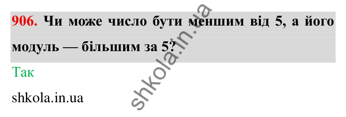 Завдання № 906 Відповідь до завдання 906 (с. 73) з математики для 6 класу (Мерзляк, 2023), частина 2: § 4. Раціональні числа і дії з ними. 31. Порівняння чисел