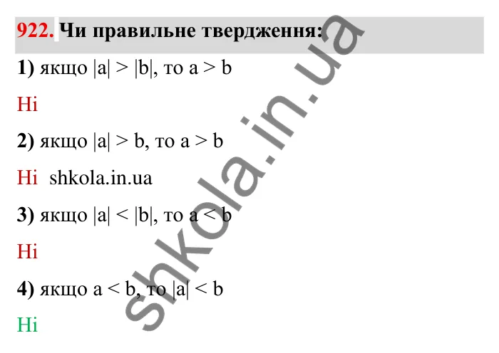 Завдання № 922 Відповідь до завдання 922 (с. 76) з математики для 6 класу (Мерзляк, 2023), частина 2: § 4. Раціональні числа і дії з ними. 31. Порівняння чисел