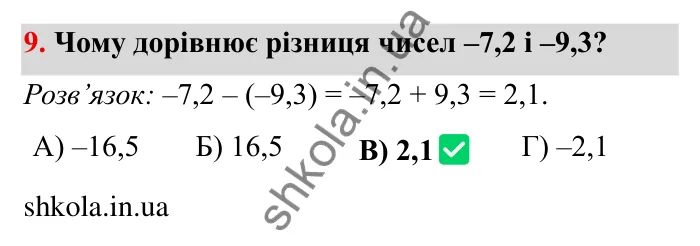 Перевірте себе № 5, завдання 9 Відповідь до завдання 9 тестової роботи «Перевірте себе» № 5 (с. 96) з математики для 6 класу (Мерзляк, 2023), частина 2: § 4. Раціональні числа і дії з ними