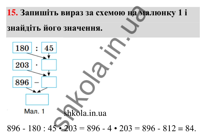 Відповідь до завдання 15 (с. 7) з математики для 6 класу (Тарасенкова, 2023), частина 1: Математичні вирази, рівності, нерівності