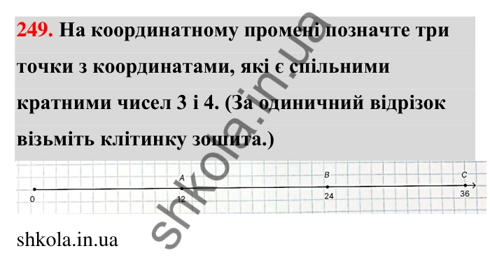 Відповідь до завдання 249 (с. 49) з математики для 6 класу (Тарасенкова, 2023), частина 1: 5. Найменше спільне кратне
