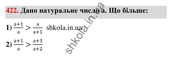 Відповідь до завдання 422 (с. 87) з математики для 6 класу (Тарасенкова, 2023), частина 1: 8. Додавання і віднімання дробів