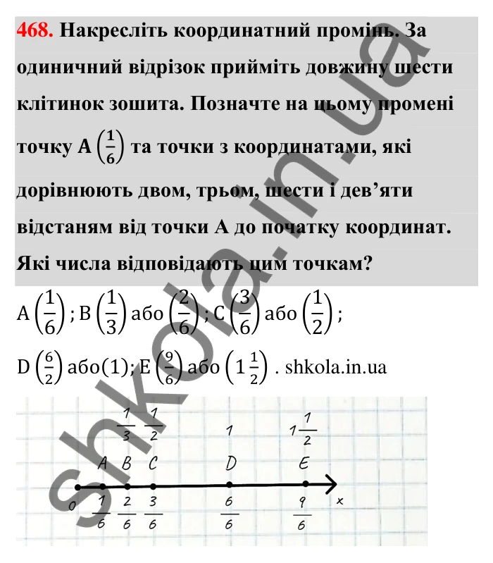 Відповідь до завдання 468 (с. 99) з математики для 6 класу (Тарасенкова, 2023), частина 1: 9. Множення дробів. Знаходження дробу від числа