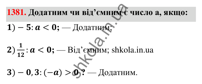 Завдання 1381 Відповідь до завдання 1381 (с. 107) з математики для 6 класу (Тарасенкова, 2023), частина 2: 27. Ділення раціональних чисел