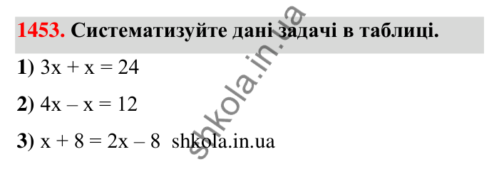 Завдання 1453 Відповідь до завдання 1453 (с. 131) з математики для 6 класу (Тарасенкова, 2023), частина 2: 30. Застосування рівнянь до розв’язування задач на рівність двох величин