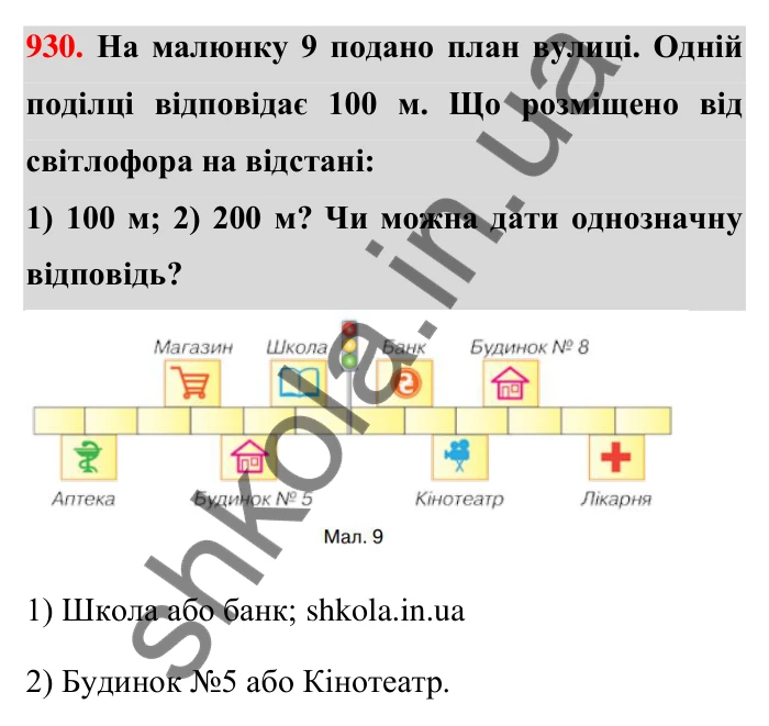 Завдання 930 Відповідь до завдання 930 (с. 9) з математики для 6 класу (Тарасенкова, 2023), частина 2: 19. Додатні та від’ємні числа. Число нуль