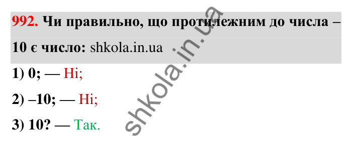 Завдання 992 Відповідь до завдання 992 (с. 28) з математики для 6 класу (Тарасенкова, 2023), частина 2: 21. Модуль числа