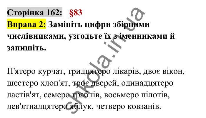 Відповідь до вправи 2 сторінка 162 ГДЗ Українська мова 6 клас Авраменко 2023