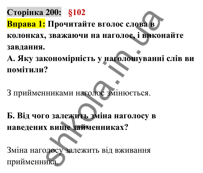 Відповідь до вправи 1 сторінка 200 ГДЗ Українська мова 6 клас Авраменко 2023