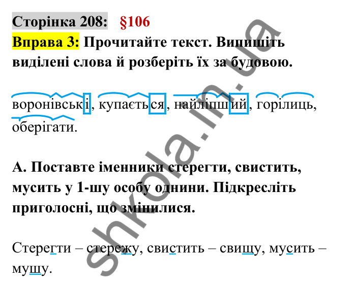 Відповідь до вправи 3 сторінка 208 ГДЗ Українська мова 6 клас Авраменко 2023
