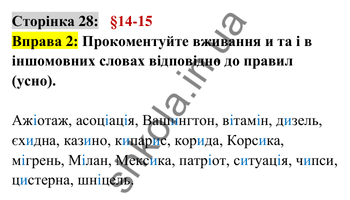 Відповідь до вправи 2 сторінка 28 ГДЗ Українська мова 6 клас Авраменко 2023