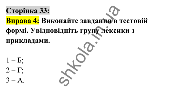 Відповідь до вправи 4 сторінка 33 ГДЗ Українська мова 6 клас Авраменко 2023