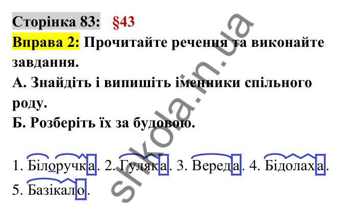 Відповідь до вправи 2 сторінка 83 ГДЗ Українська мова 6 клас Авраменко 2023