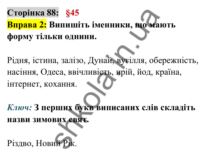 Відповідь до вправи 2 сторінка 88 ГДЗ Українська мова 6 клас Авраменко 2023