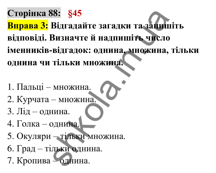 Відповідь до вправи 3 сторінка 88 ГДЗ Українська мова 6 клас Авраменко 2023