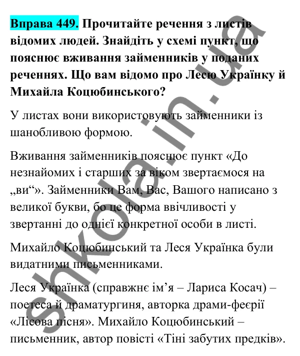 Відповідь до вправи 449 (с. 177) з української мови для 6 класу (Голуб, 2023): Етикетні функції займенників ти і ви