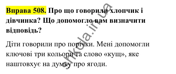 Відповідь до вправи 508 (с. 203) з української мови для 6 класу (Голуб, 2023): Опис у загадці