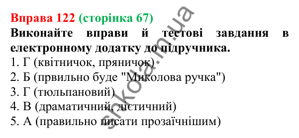 Відповідь до вправи 122 (с. 67) з української мови для 6 класу (Літвінова, 2023): Букви Е, О, И в прикметникових...