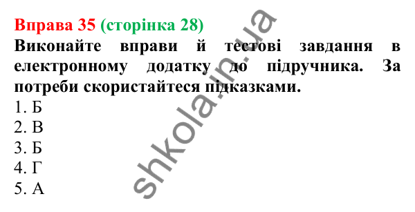 Відповідь до вправи 35 (с. 28) з української мови для 6 класу (Літвінова, 2023): Багатство української мови