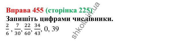 Відповідь до вправи 455 (с. 225) з української мови для 6 класу (Літвінова, 2023): Розряди числівників за значенням
