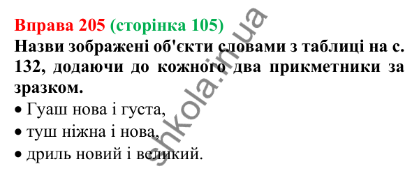 Відповідь до вправи 205 (с. 105) з української мови для 6 класу (Онатій, 2023): Рід іменників. Іменники спільного роду