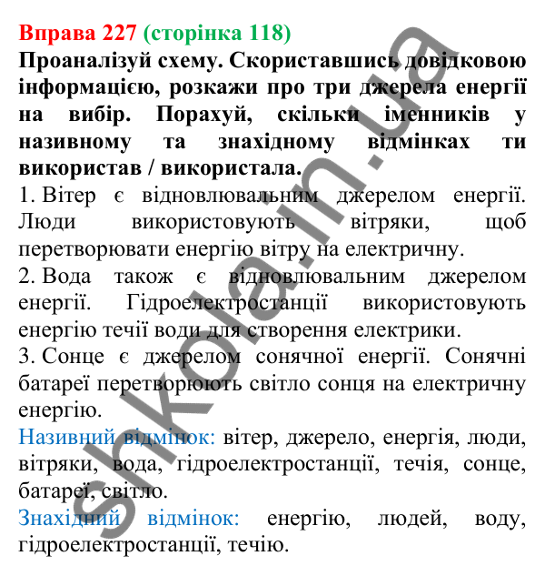 Відповідь до вправи 227 (с. 118) з української мови для 6 класу (Онатій, 2023): Узагальнення та вилучення подробиць...