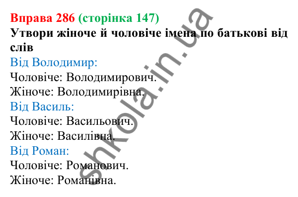 Відповідь до вправи 286 (с. 147) з української мови для 6 класу (Онатій, 2023): Написання й відмінювання чоловічих і...