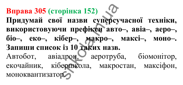 Відповідь до вправи 305 (с. 152) з української мови для 6 класу (Онатій, 2023): Правопис складних іменників