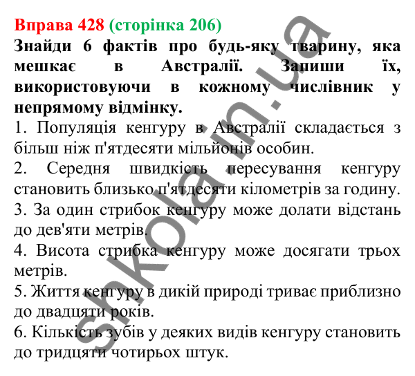 Відповідь до вправи 428 (с. 206) з української мови для 6 класу (Онатій, 2023): Відмінювання числівників (десятки)