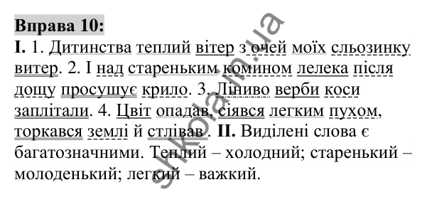 Вправа 10 Відповідь до вправи 10 (с. 8) з української мови для 6 класу (Заболотний, 2023): Повторення, узагальнення та поглиблення...