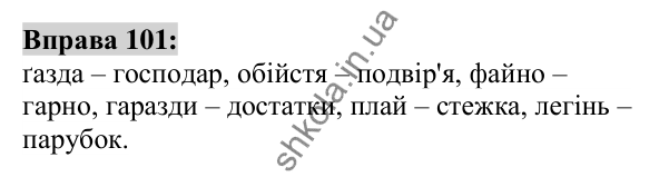 Вправа 101 Відповідь до вправи 101 (с. 40) з української мови для 6 класу (Заболотний, 2023): Лексикологія. Орфографія