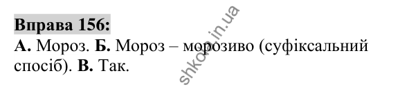 Вправа 156 Відповідь до вправи 156 (с. 60) з української мови для 6 класу (Заболотний, 2023): Словотвір. Орфографія